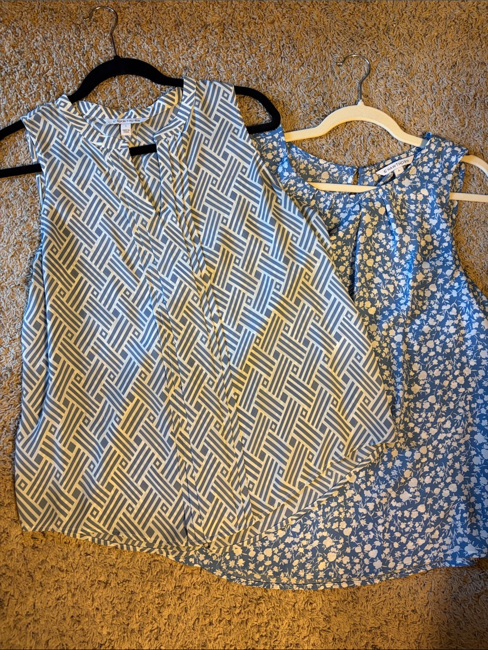 41 Hawthorn Blue Patterned Sleeveless Camisole Duo